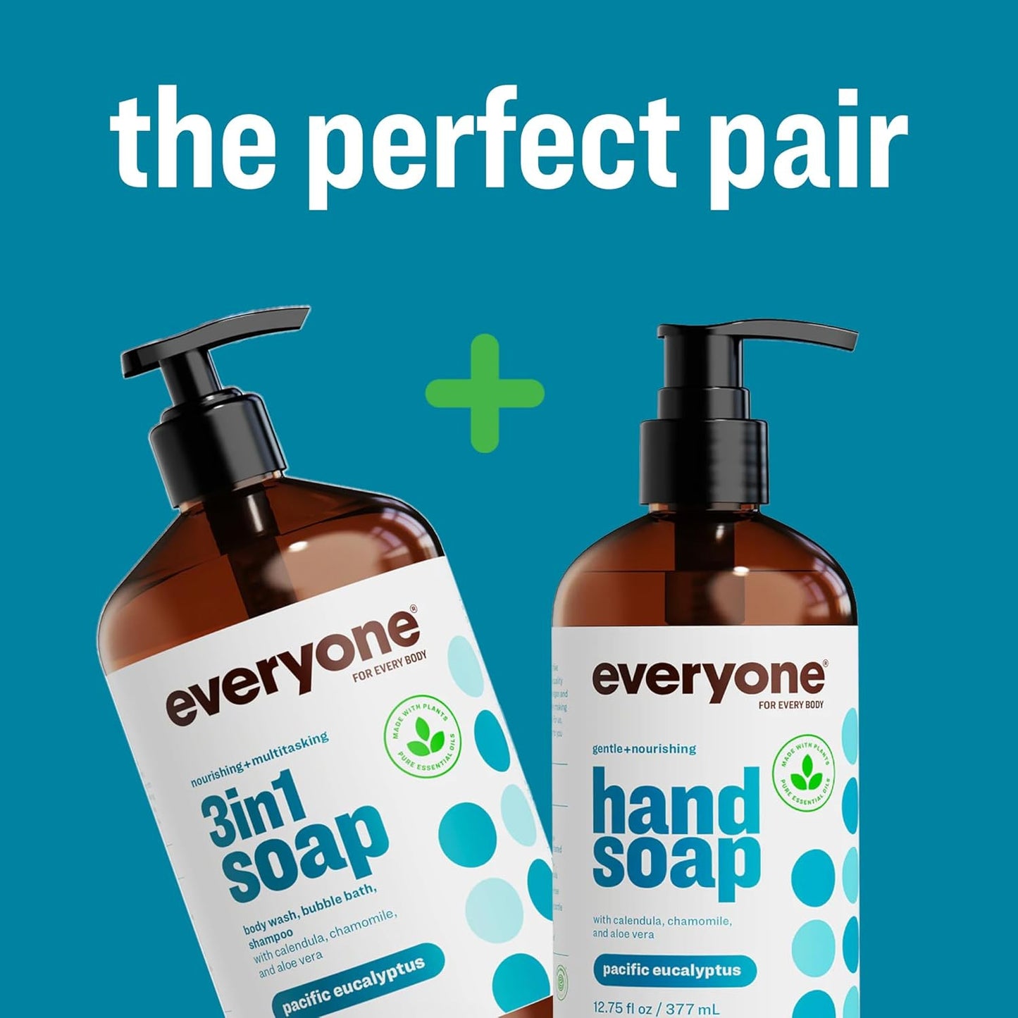 3-In-1 Soap, Body Wash, Bubble Bath, Shampoo, 32 Ounce (Pack of 2), Pacific Euca