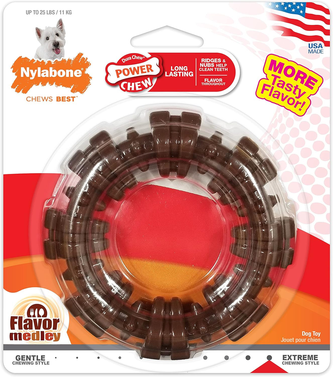 Textured Ring Power Chew Toy for Small Dogs, Durable Dog Toys for Aggressive Che