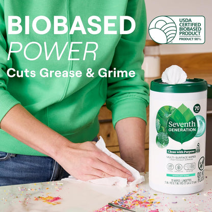 Multi Purpose Wipes All Purpose Cleaning Garden Mint Scent with 100% Essential O