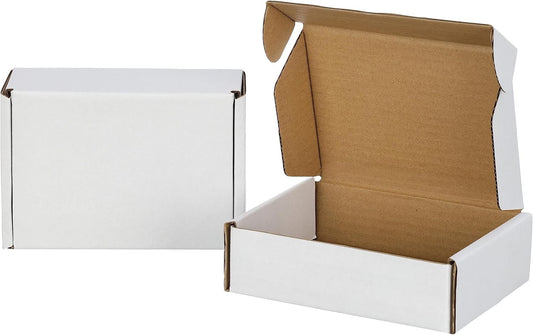 50 Pack 7X5X2 Inches Shipping Boxes, Kraft Corrugated Small Cardboard Boxes Mail