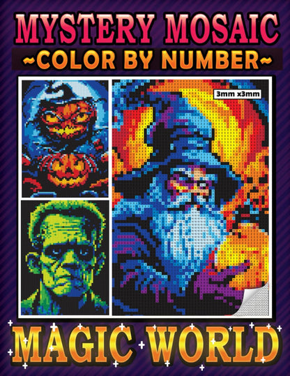 Mystery Mosaic Color by Number Magic World: Halloween Pixel Art Coloring Book, C