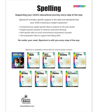 Spectrum Spelling Workbook Grade 2, Ages 7 to 8, 2Nd Grade Spelling Workbook, Ph