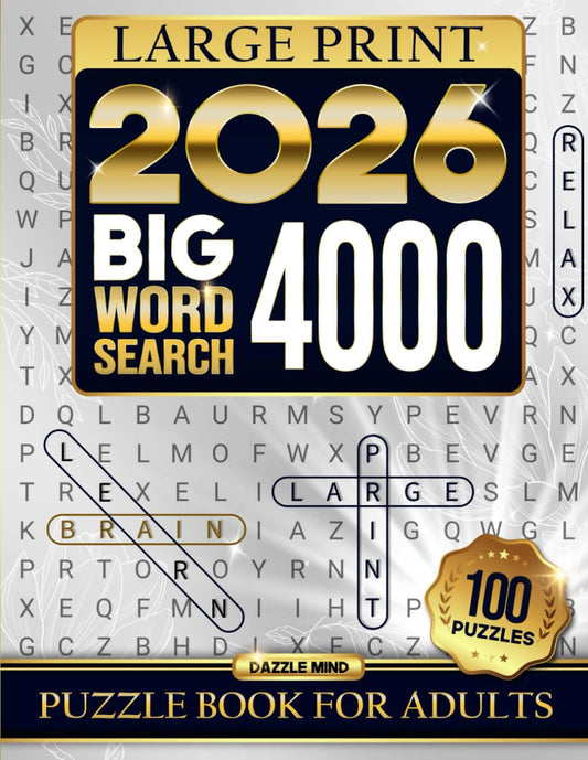 Word Search Books for Adults Large Print Puzzle: Big Word Find Puzzles for Adult