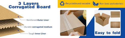 25 Packs Small Shipping Boxes 7X5X4 Inches, Kraft Corrugated Cardboard Boxes, fo