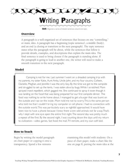 Teaching Writing through Differentiated Instruction with Leveled Graphic Organiz