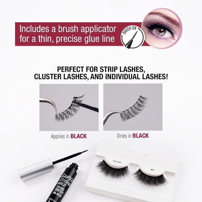Super Strong Hold Eyelash Adhesive, Waterproof, 48-Hour Long-Lasting Lash Glue,