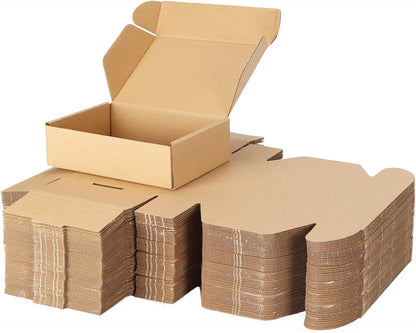 7X5X2 Inch Shipping Boxes Bulk 50 Pack Brown, Tab Lock Tuck Top Mailer Boxes for