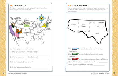 My First Grade Geography Workbook: 101 Games & Activities to Support First Grade