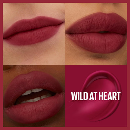 Super Stay Teddy Lip Tint, Long Lasting Matte Lipstick for up to 12HR Wear, Wild