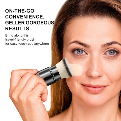 Retractable Foundation Self Tanner Brush Flat Top Kabuki Brush for Liquid, Cream