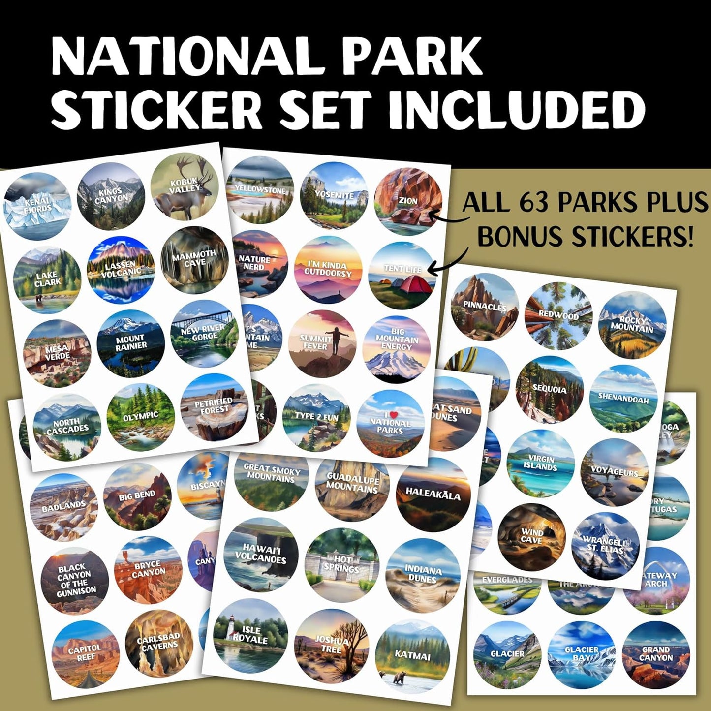 National Parks Stamp Book with Sticker Set: Passport-Sized National Park Book wi