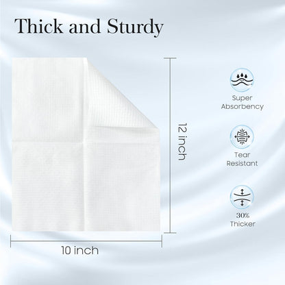 100 Count (2 Box) XL Disposable Face Towels 10” X 12”, 100% Viscose Fibre, Soft