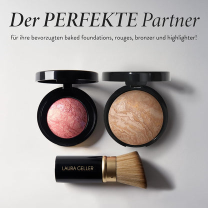 Retractable Black Kabuki Brush for Liquid, Cream and Powder Face Makeup with Alu