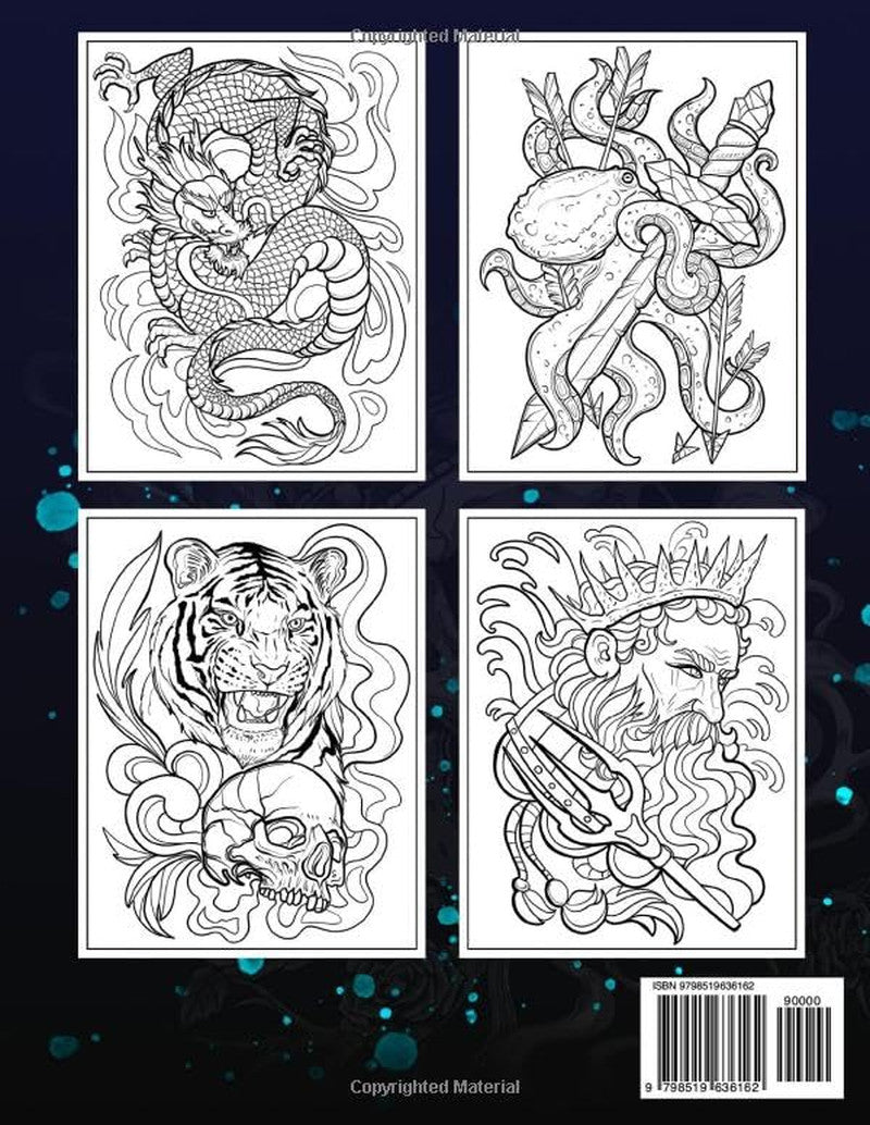 100 Tattoos: a Tattoo Coloring Book for Adults with Beautiful Tattoo Designs for