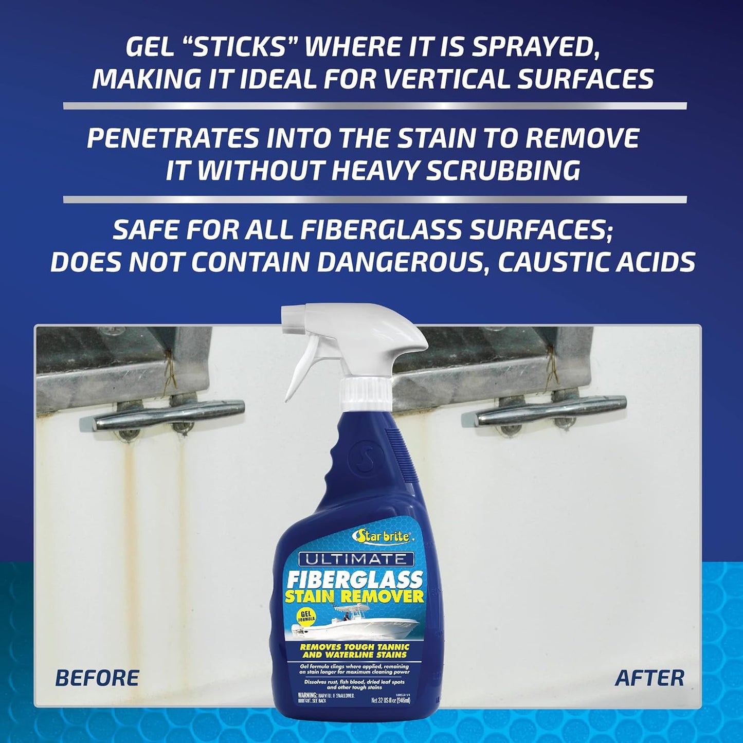 Ultimate Fiberglass Stain Remover - Easy-To-Use Marine Grade Solution to Elimina