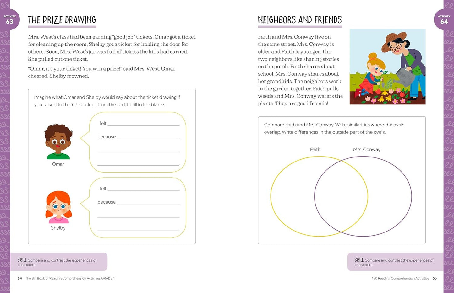 The Big Book of Reading Comprehension Activities, Grade 1: 120 Activities for Af