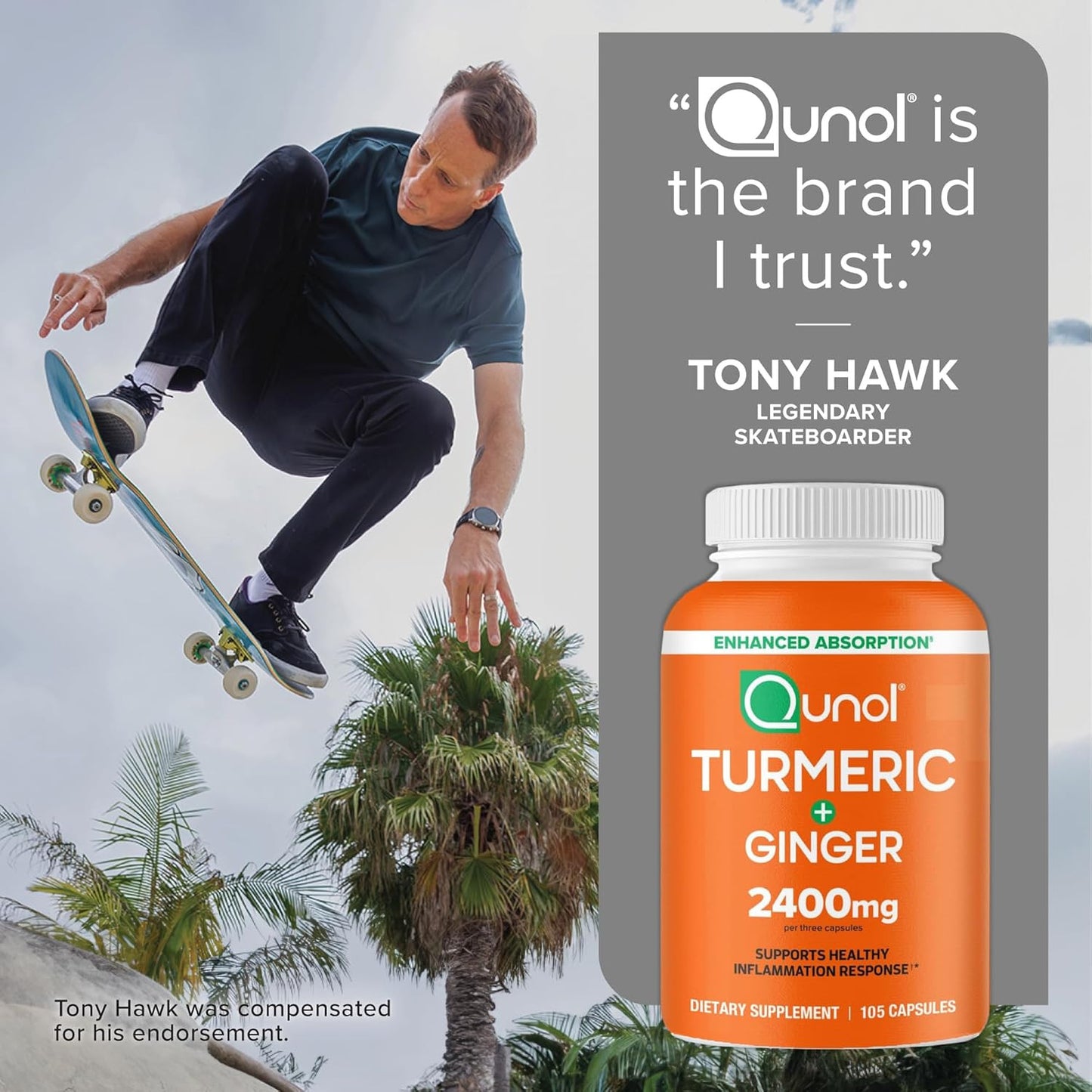 Turmeric Curcumin with Black Pepper & Ginger, 2400Mg Turmeric Extract with 95% C