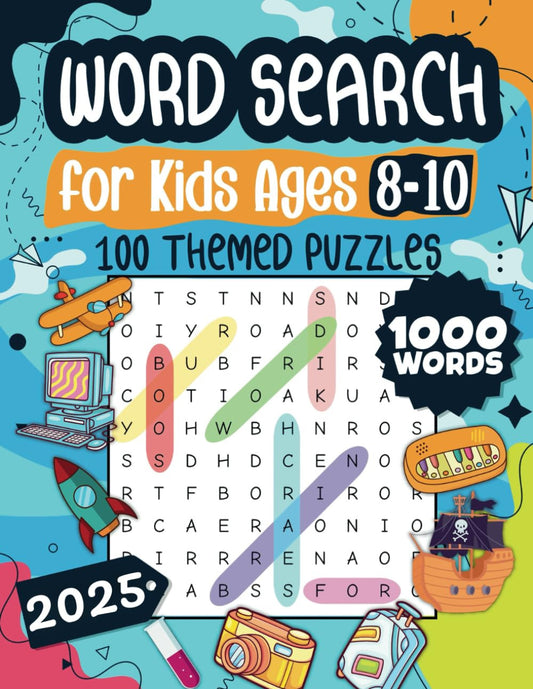 Word Search for Kids Ages 8-10: 100 Themed Puzzles for Fun and Learning - Boost