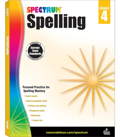 Spectrum Spelling Workbook Grade 4, Ages 9 to 10, 4Th Grade Spelling Workbook, H