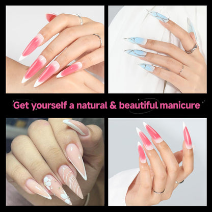 XXL Stiletto Nail Tips, 312Pcs Pre-Shape Extra Long Stiletto Nails Tips Half Mat