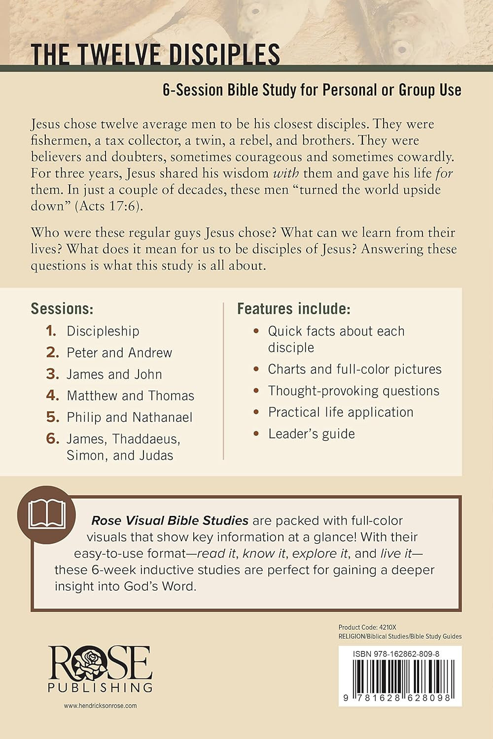 The Twelve Disciples Bible Study (Rose Visual Bible Studies)