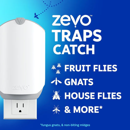 2 Flying Insect Traps & 2 Refill Cartridges - Plug in Fly Trap & Indoor Bug Catc