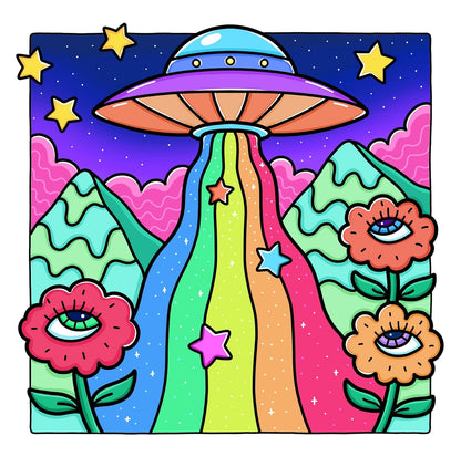 Trippy & Groovy: Psychedelic Coloring Book for Adults Featuring Mushrooms, Alien