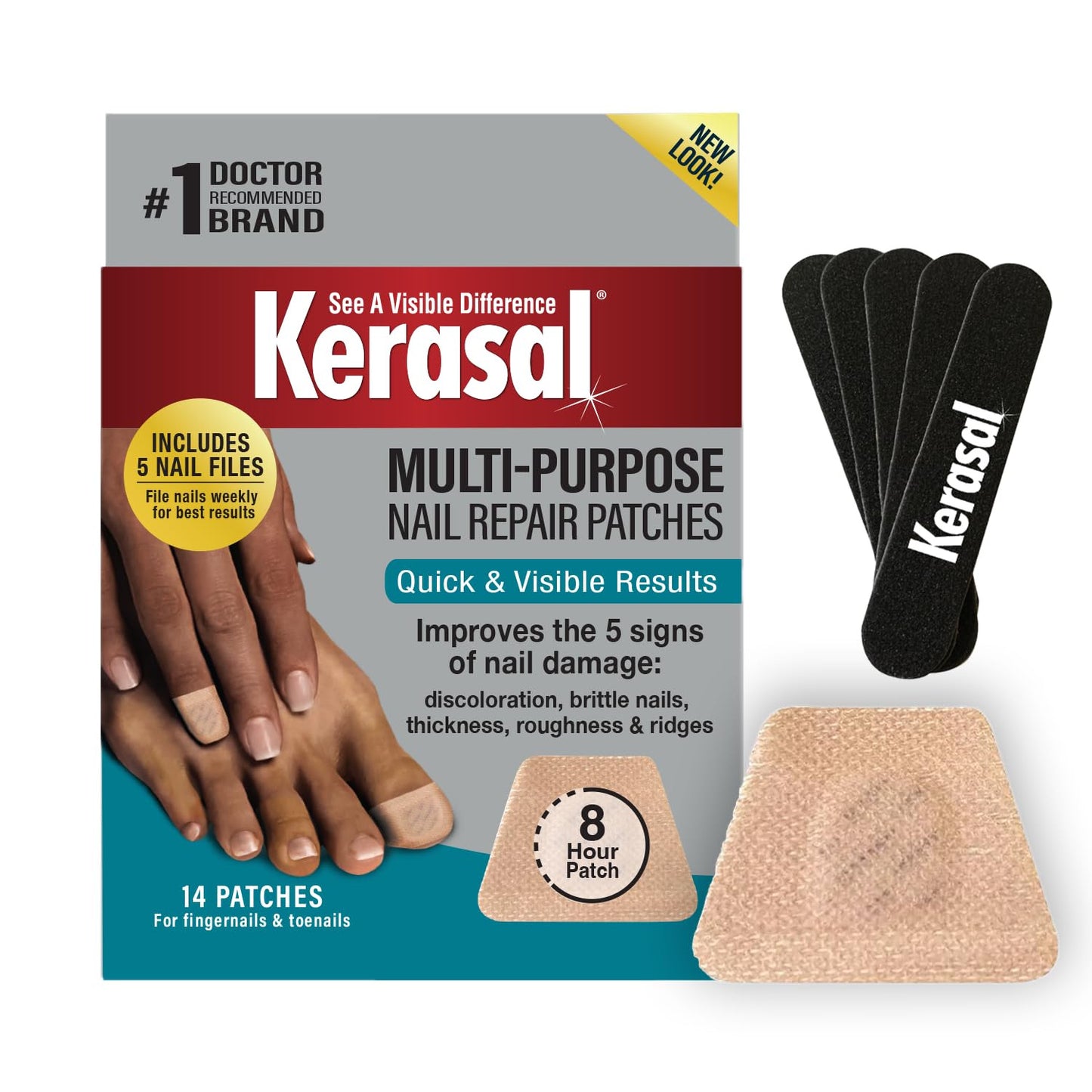 Multi-Purpose Nail Repair Patches 14Ct and Pack of 5 Files