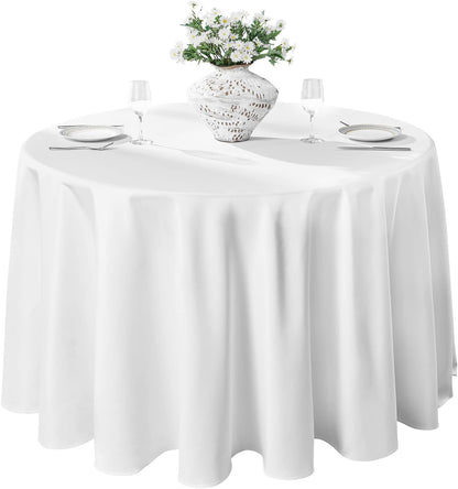 120Inch round Tablecloth Polyester Table Cloth，Stain Resistant and Wrinkle Polye