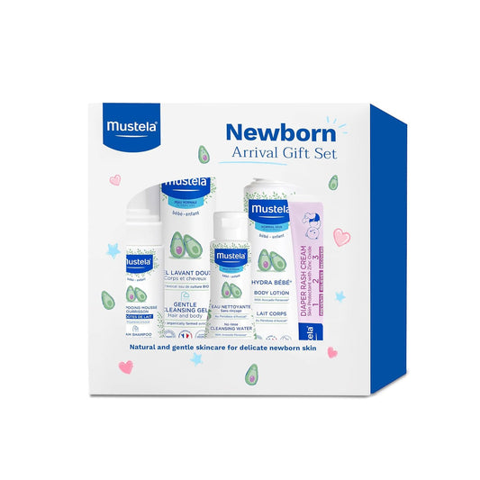 Newborn Arrival Gift Set - Baby Skincare & Bath Time Essentials - Natural & Plan