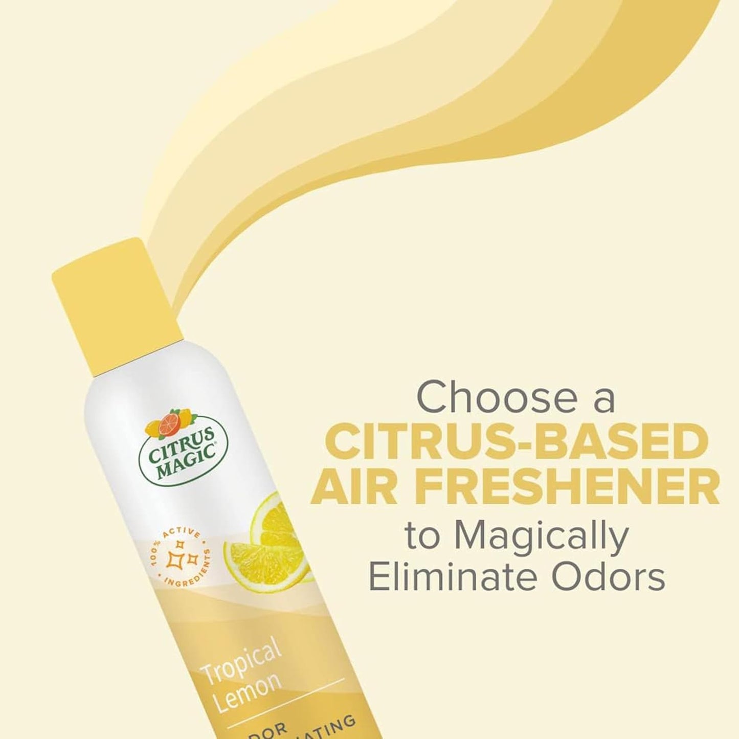 Odor Eliminating Air Freshener Spray, Tropical Lemon, 3-Ounce, Pack of 3