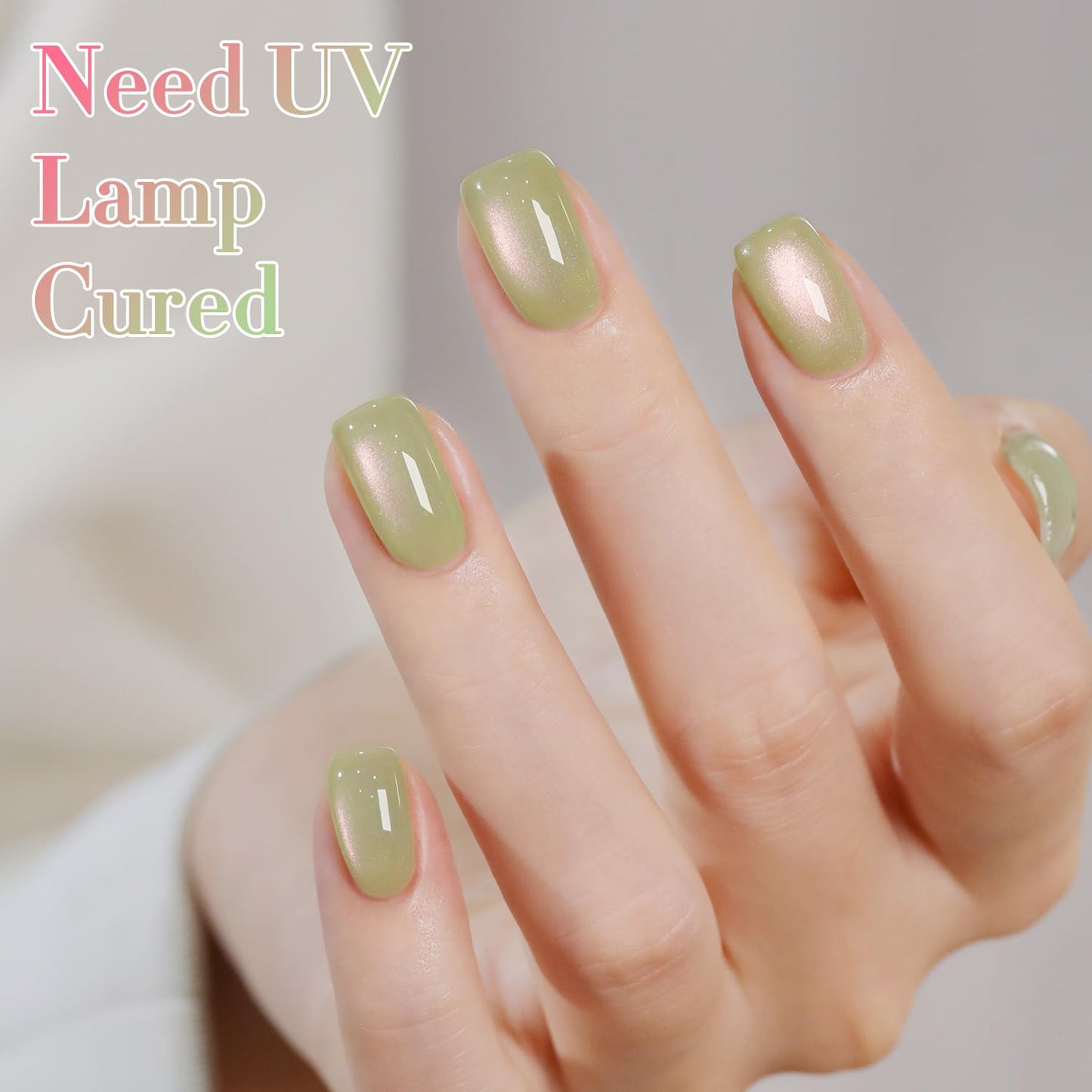 0.5 OZ Cat Eye Gel Polish with Magnet 15ML Holographic Glitter Shimmer Transluce