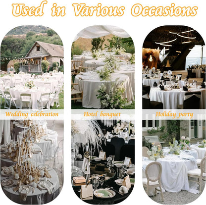 1 Pack round Table Cloths 90 Inch, Gold Overlay round Satin Table Cover, Silky S