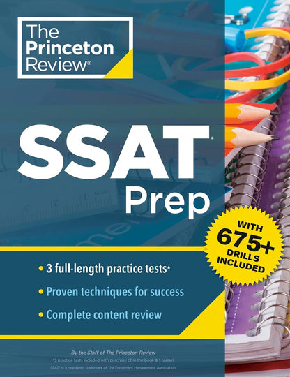 Princeton Review SSAT Prep: 3 Practice Tests + Review & Techniques + Drills (202