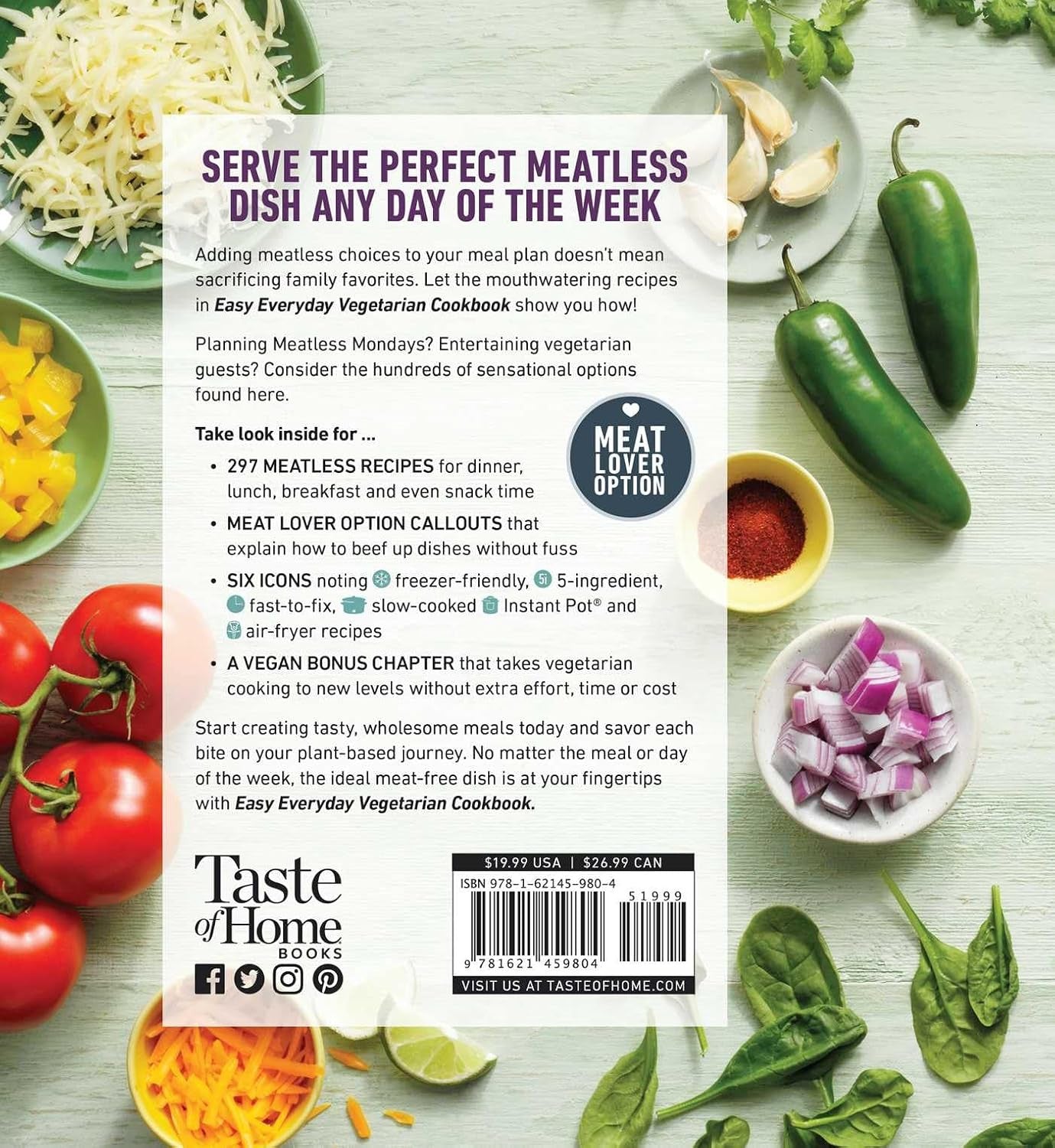 Taste of Home Easy Everyday Vegetarian Cookbook: 297 Meatless Recipes, Fresh and