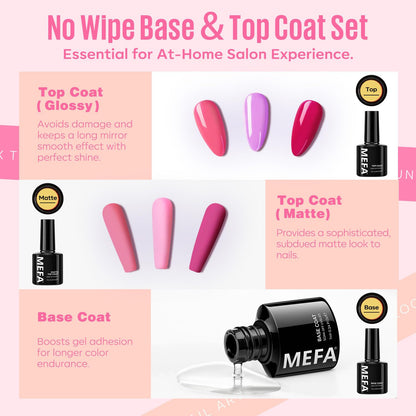 32 Colors Gel Nail Polish Kit with U V Light, 54 Pcs Nude Pink Popular Gel Nail