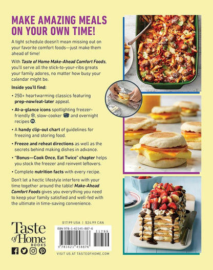 Taste of Home Make Ahead Comfort Foods: 252 Recipes, Prep-Now Eat-Later, Freezer