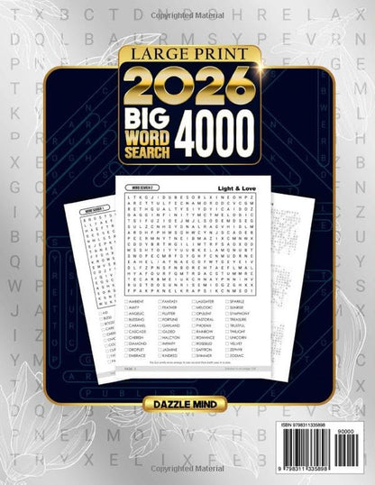 Word Search Books for Adults Large Print Puzzle: Big Word Find Puzzles for Adult