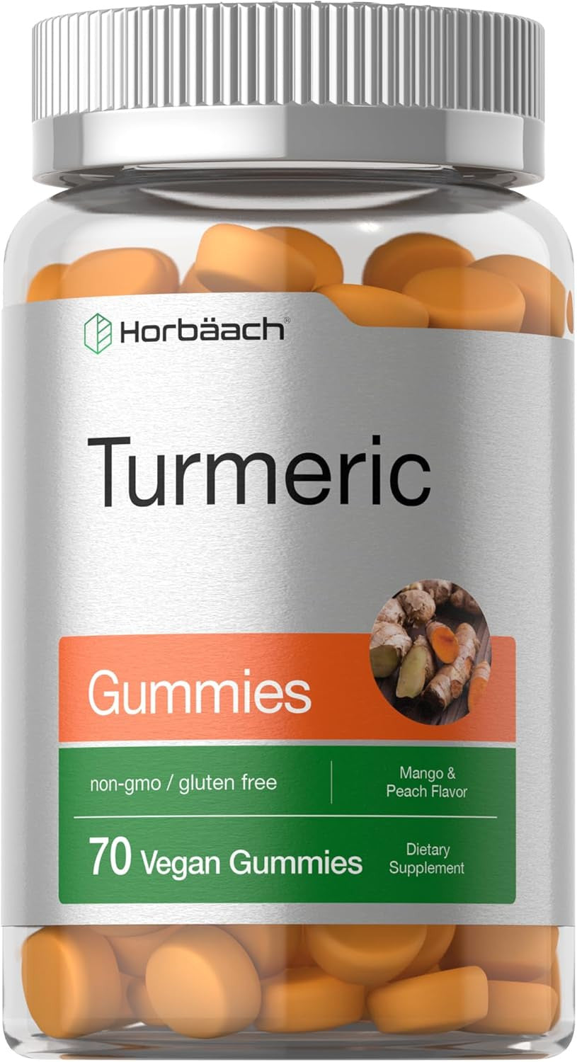 Turmeric Gummies | 70 Count | Mango & Peach Flavor | Turmeric Curcumin with Ging