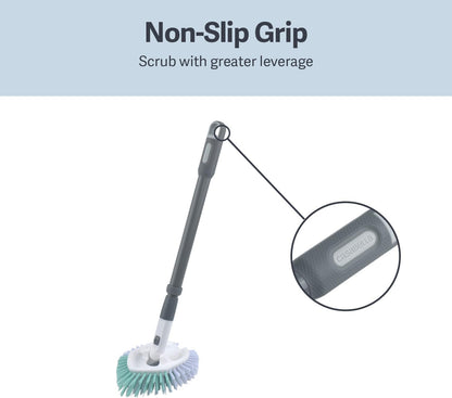 Tub & Tile Brush - Bathroom Cleaning Brush, Extendable Handle, All-Around Dual B