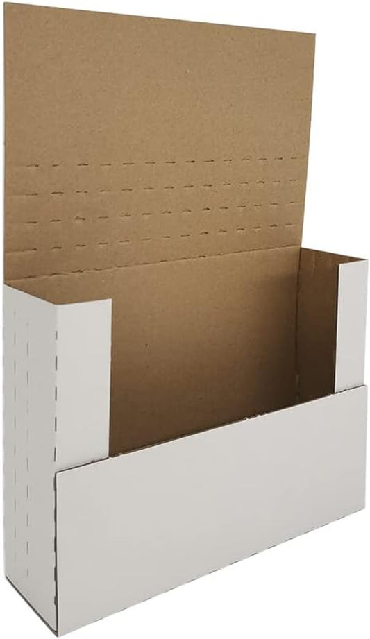 50 Pack DVD Box Mailers, 7.5 X 5.5 X 2" Corrugated Easy-Fold Mailers, Height Adj