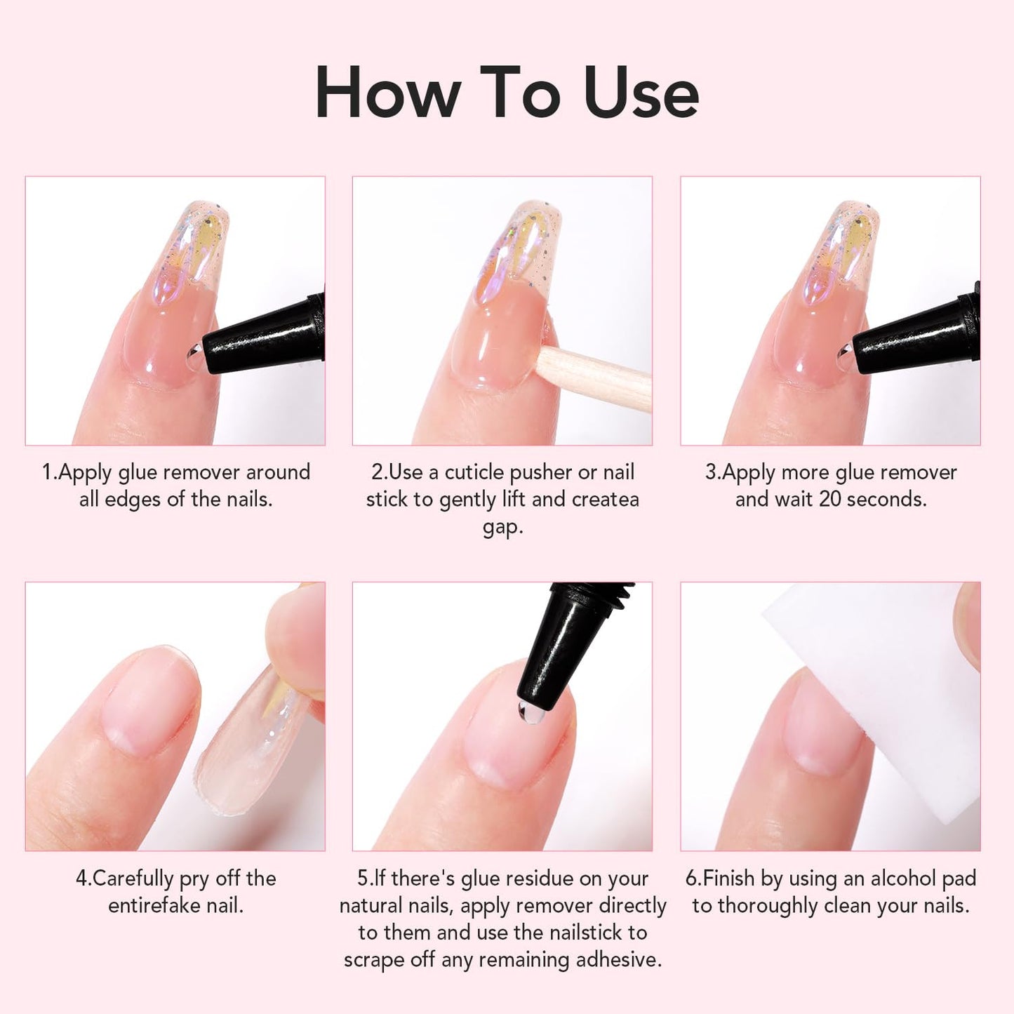 Newly Upgraded Quick Drying 10G Semi Solid Nail Glue with 10Ml Remover for Press