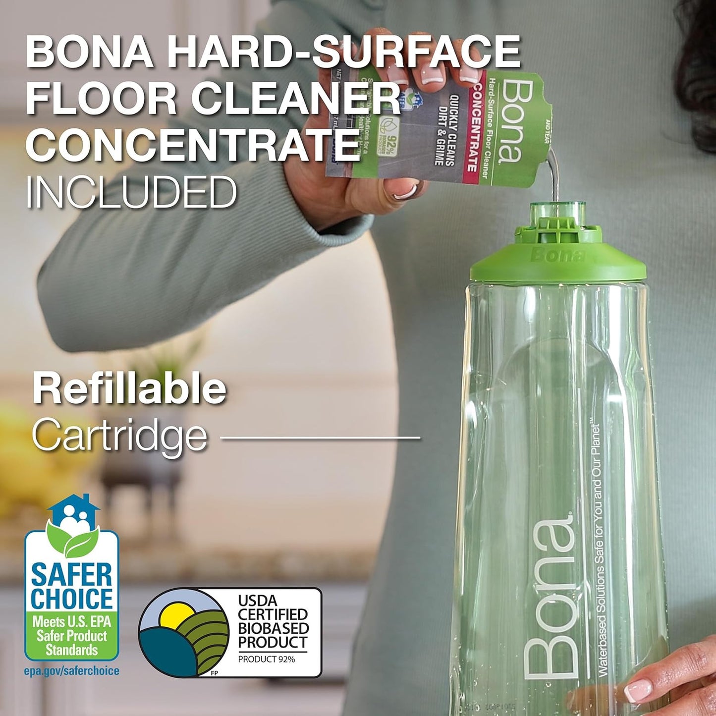 Multi-Surface Floor Premium Spray Mop - Includes Multi-Surface Floor Cleaner Con