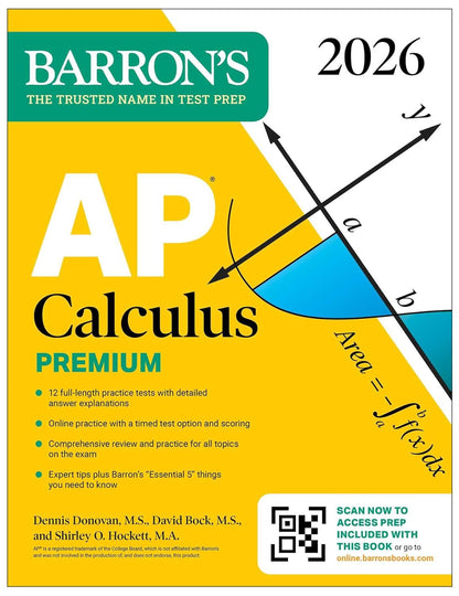 AP Calculus Premium, 2026: Prep Book with 12 Practice Tests + Comprehensive Revi