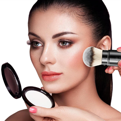 Retractable Airbrush Kabuki Brush for All Face Makeup & Foundation for Liquid, C