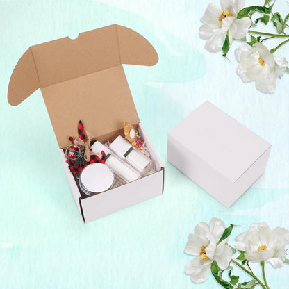 7X5X4 Small Shipping Boxes Set of 40, White Corrugated Cardboard Box Shipping Bo