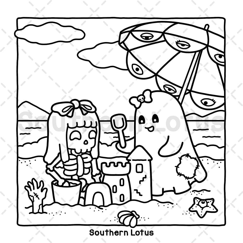 Very Demure Very Spooky: Coloring Book for Adults and Teens Featuring Creepy Ado