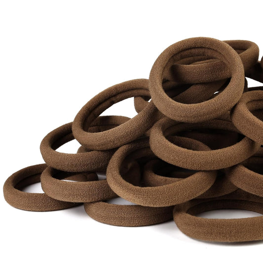 50PCS No Damage Hair Ties for Women, Cotton Elastic Hair Bands, Soft Ponytail Ho