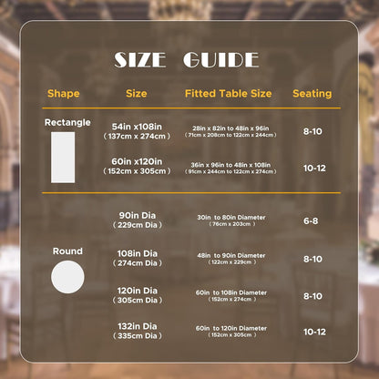 120 Inch round Tablecloth White, 8 Pack - Circle Polyester Fabric Table Cloth fo