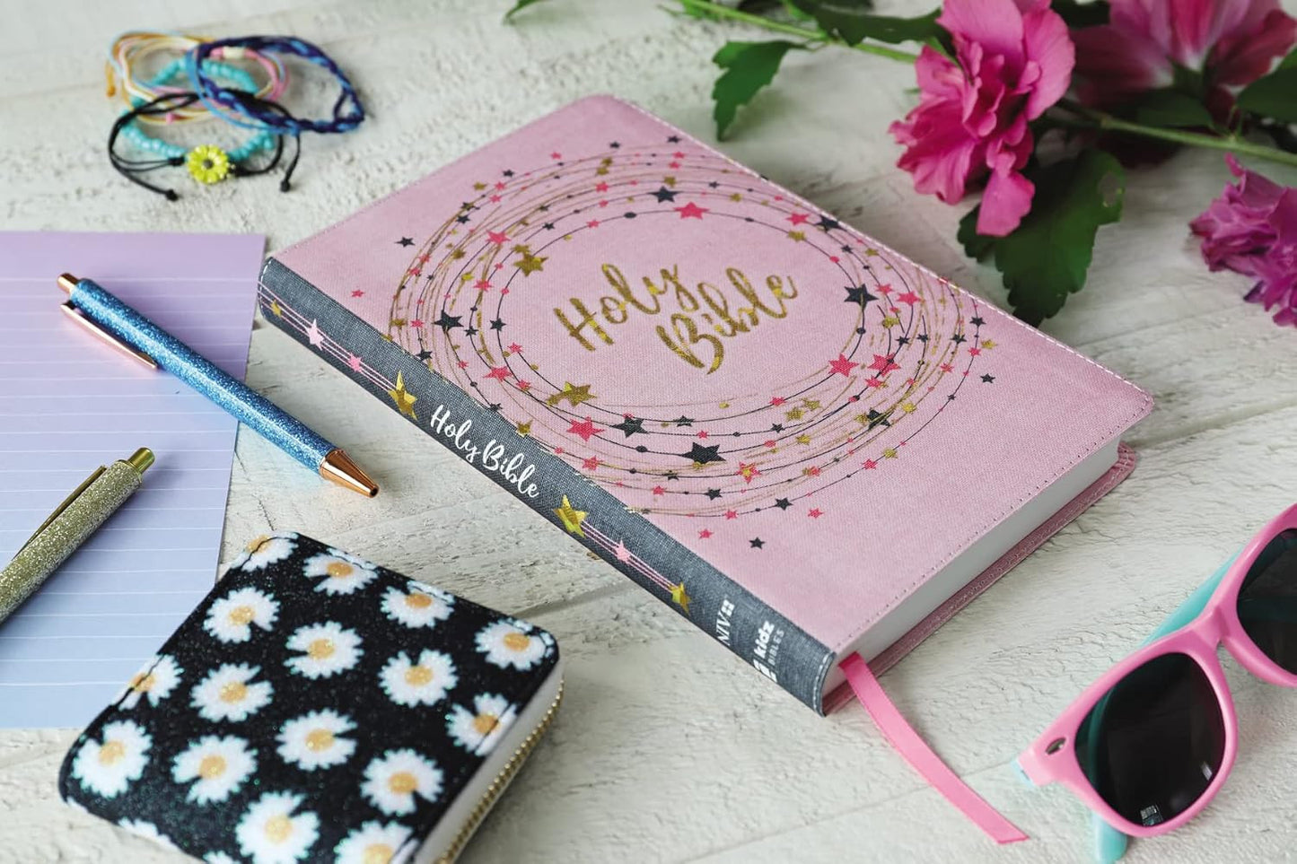 NIV, Bible for Kids, Flexcover, Pink/Gold, Red Letter, Comfort Print: Thinline E